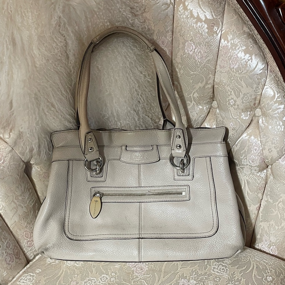 Coach 3 section XL leather bag